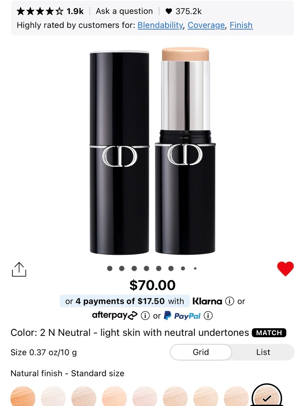 New Condition! Dior Stick Foundation - N2